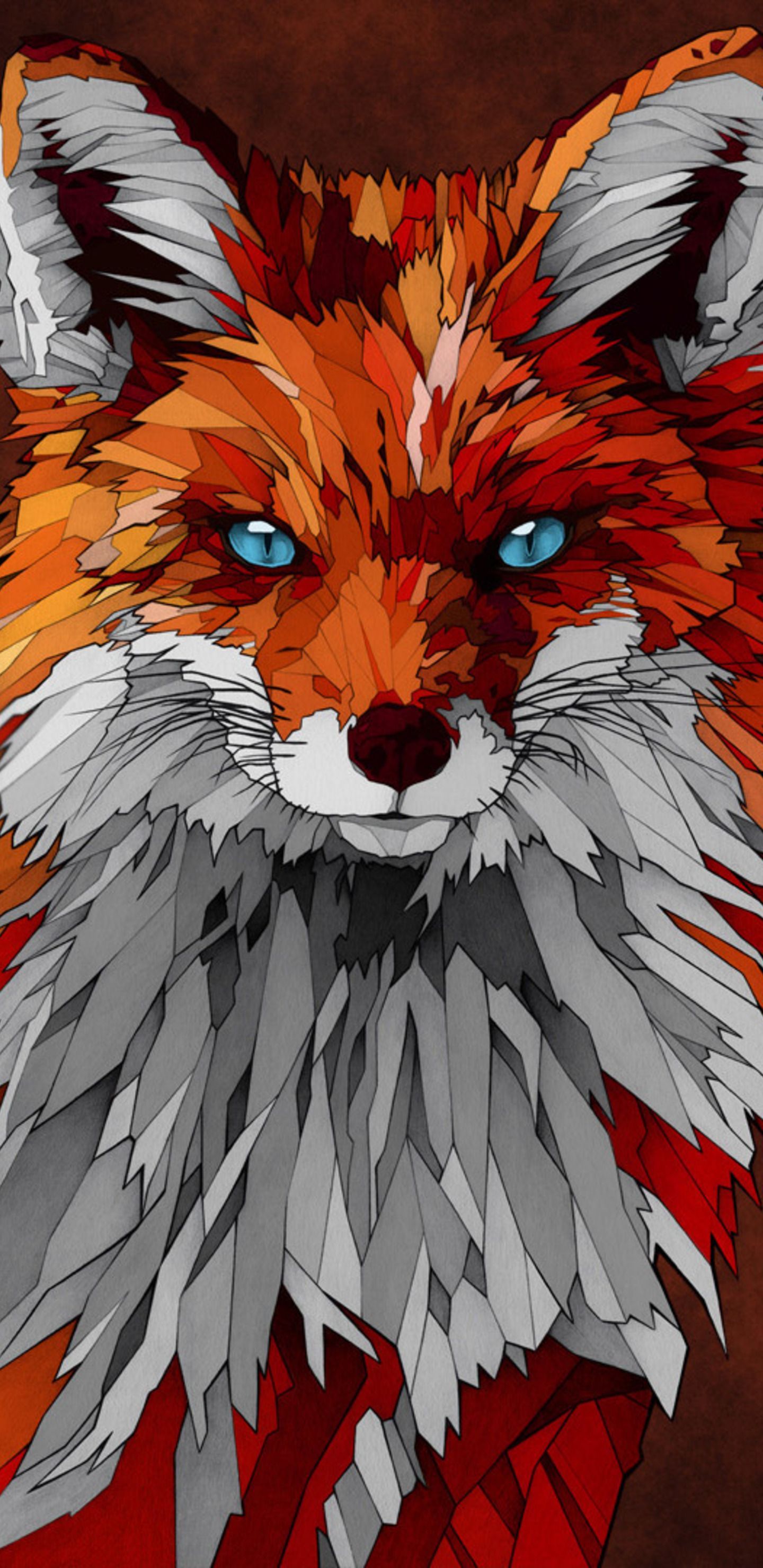 Geometric Fox, iPhone, Desktop HD Background / Wallpaper (1080p, 4k) (1440x2960)