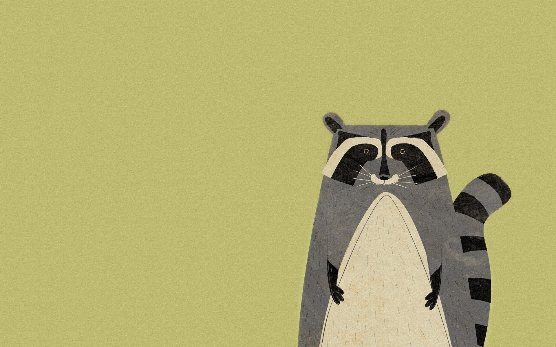 Animal Raccoon Minimalism Art Raccoon Wallpaper Desktop HD Wallpaper
