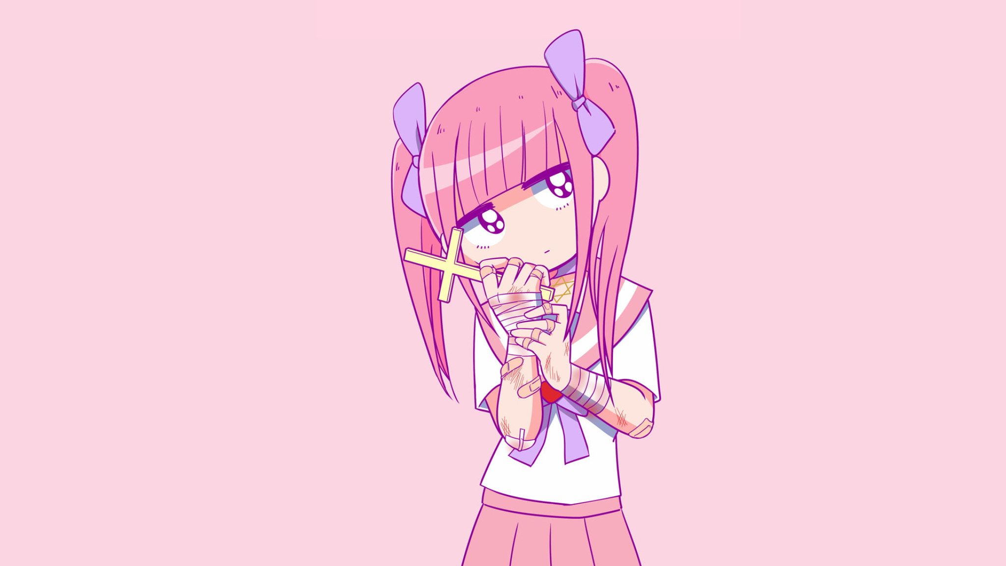 Menhera Chan, Anime Girls, Simple Background, Yami Kawaii Wallpaper • Wallpaper For You HD Wallpaper For Desktop & Mobile