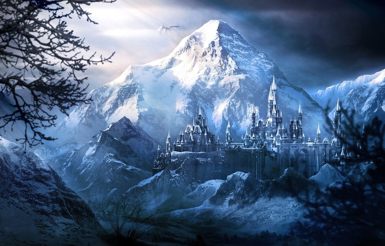 Wallpaper snow, mountains, fortress, Frozen Castle image for desktop, section фантастика