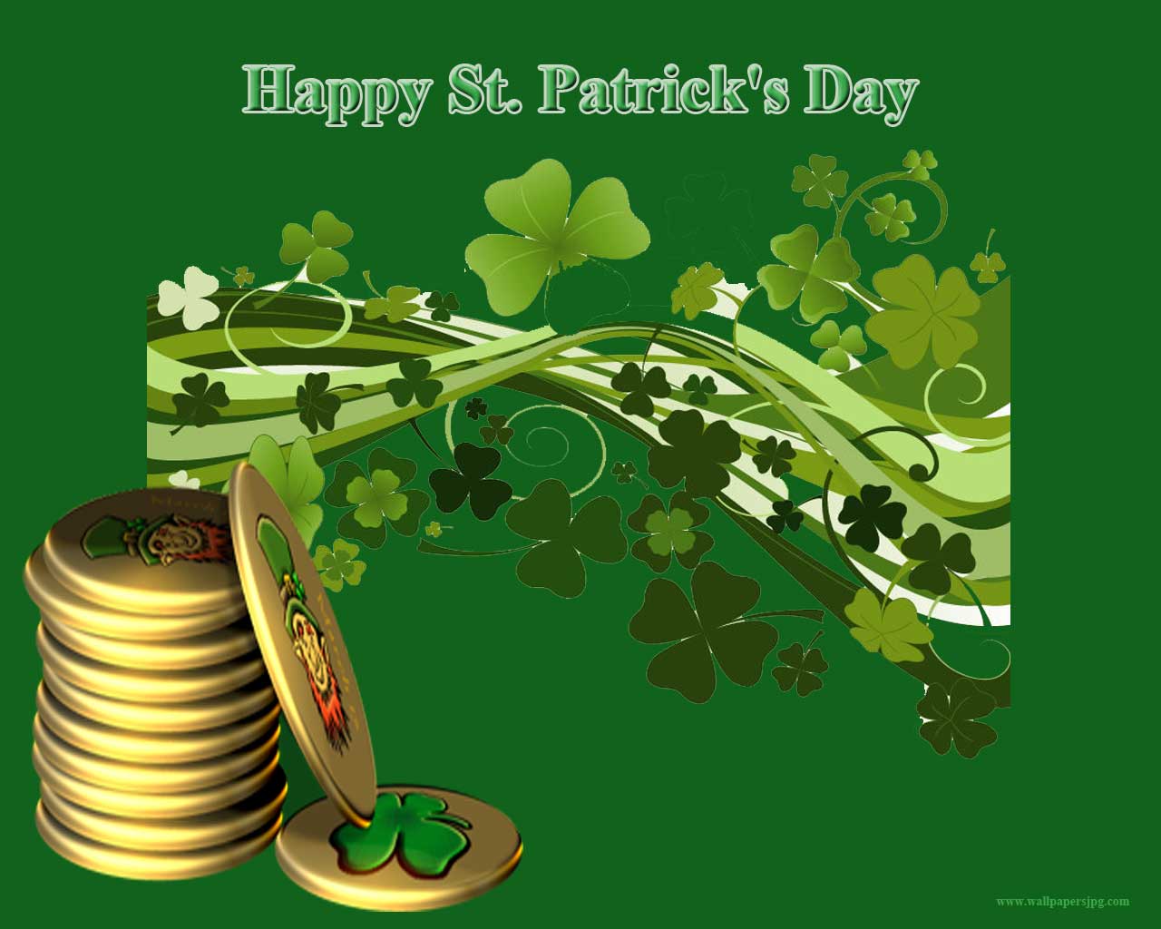 Patrick's Day Gold Coin Greeting Card Wallpaper Patrick's Day