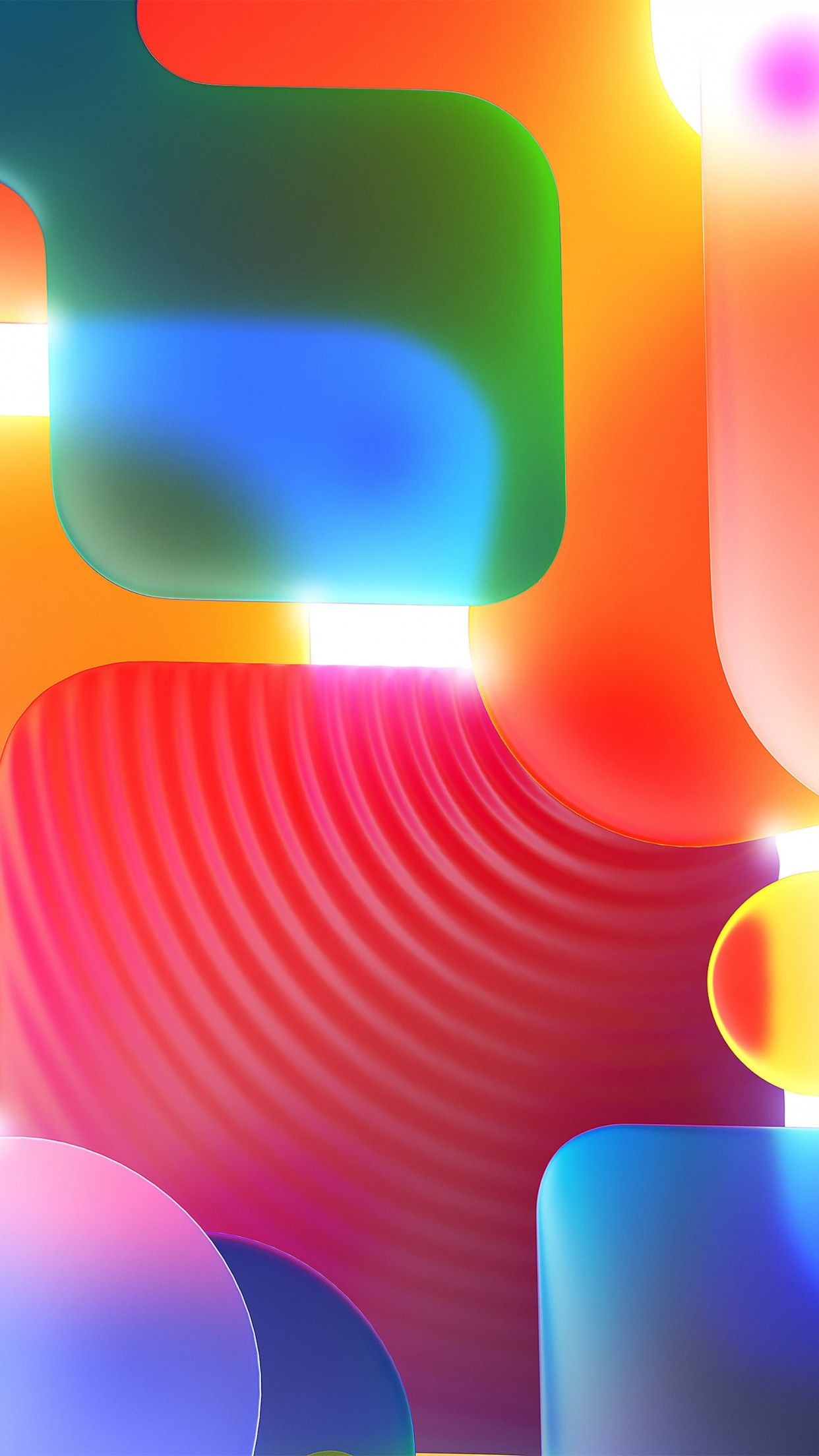 Shapes 4K Wallpaper, Colorful, 3D, Gradients, Light, Glow, Abstract