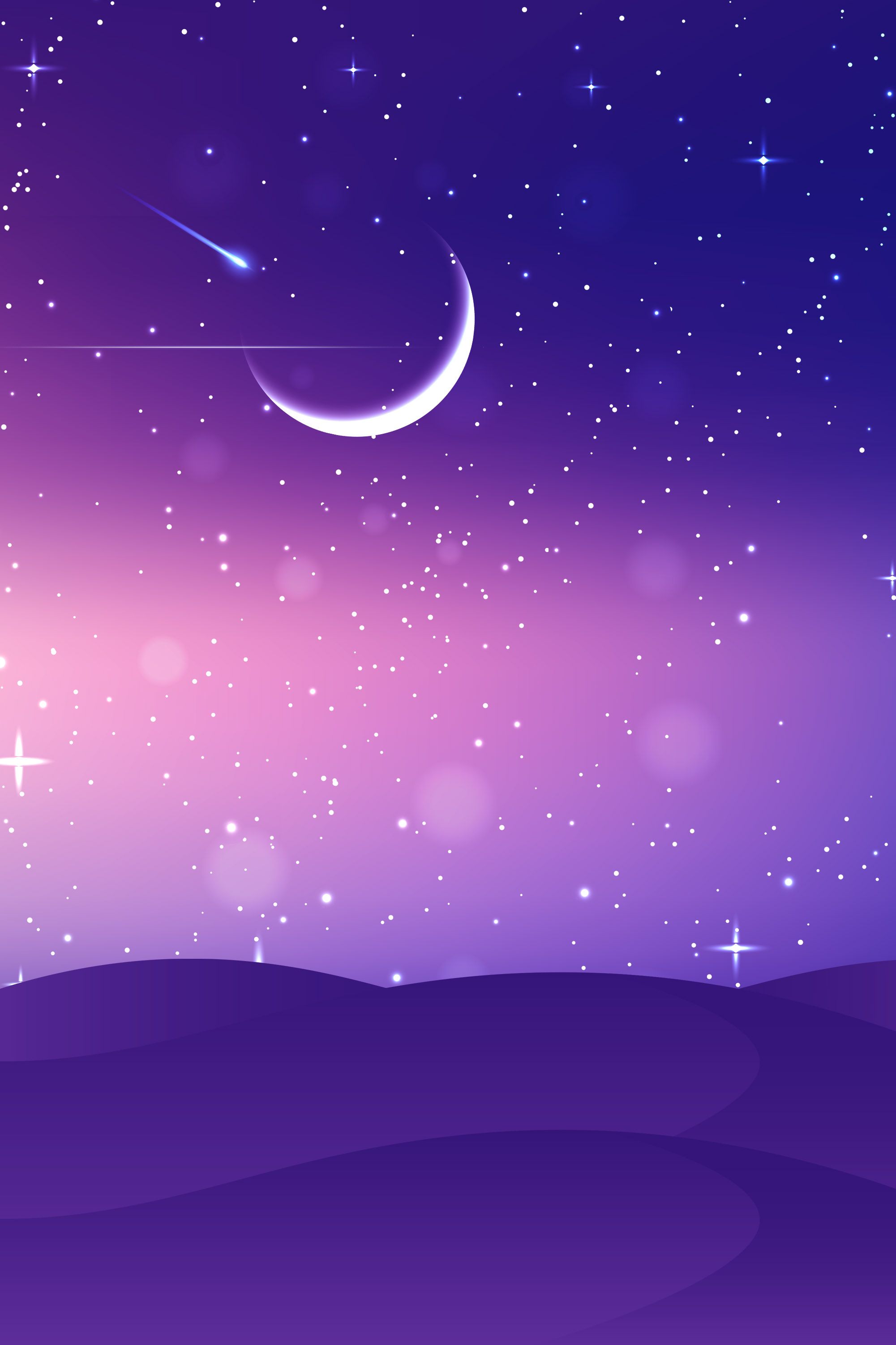 Purple Moon and Stars Wallpaper Free Purple Moon and Stars Background