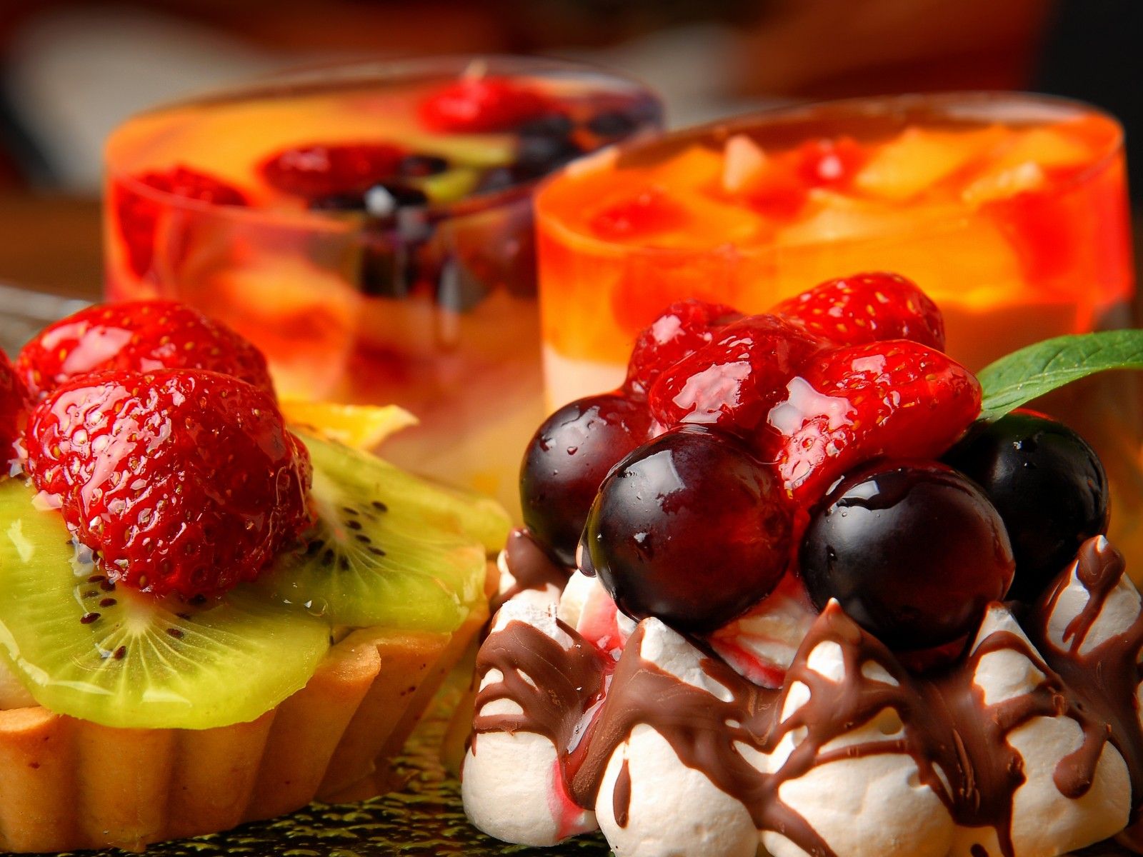 Wallpaper, cakes, jelly, fruit, tasty 5665x4249