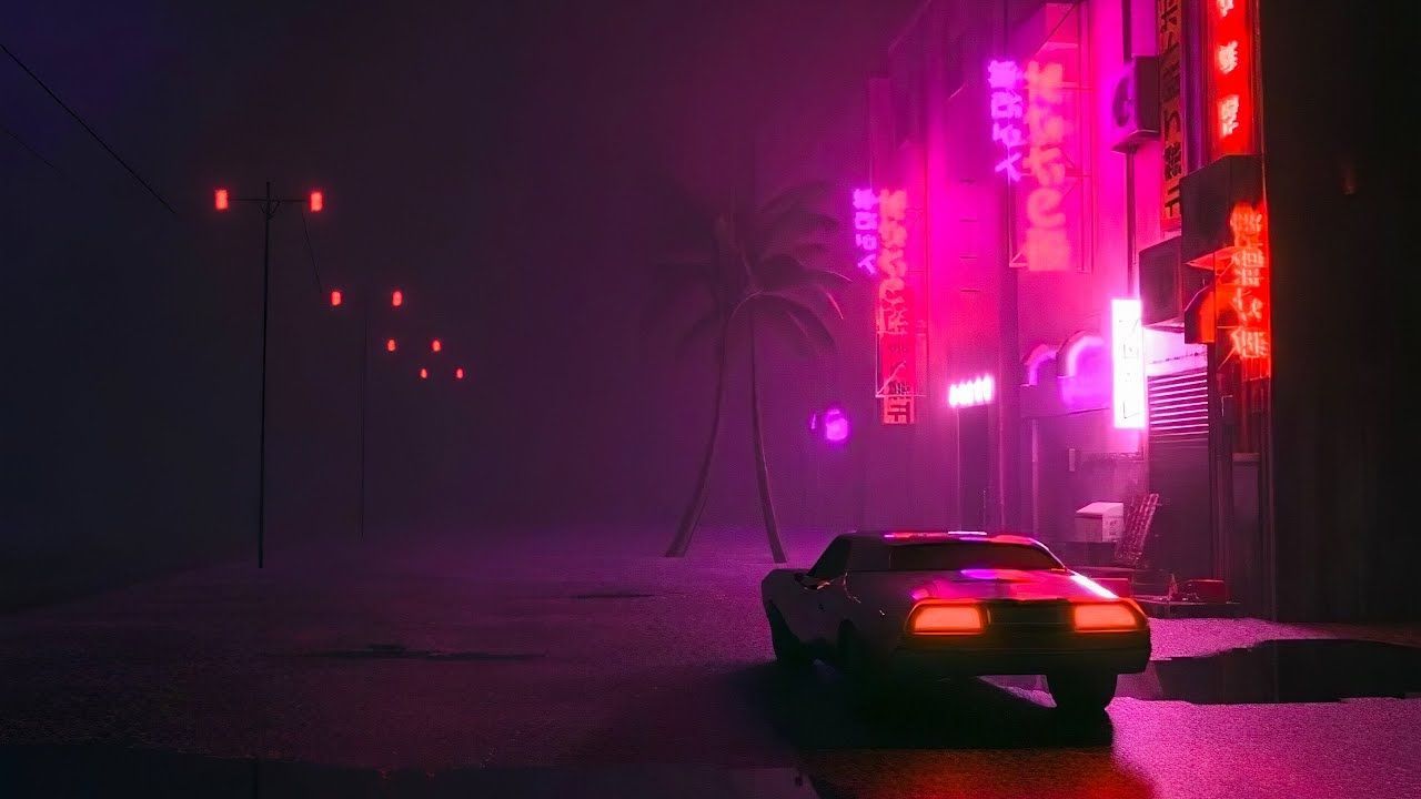 To the 80s. Synthwave Cyberpunk Background. Vaporwave wallpaper, Synthwave, Aesthetic desktop wallpaper