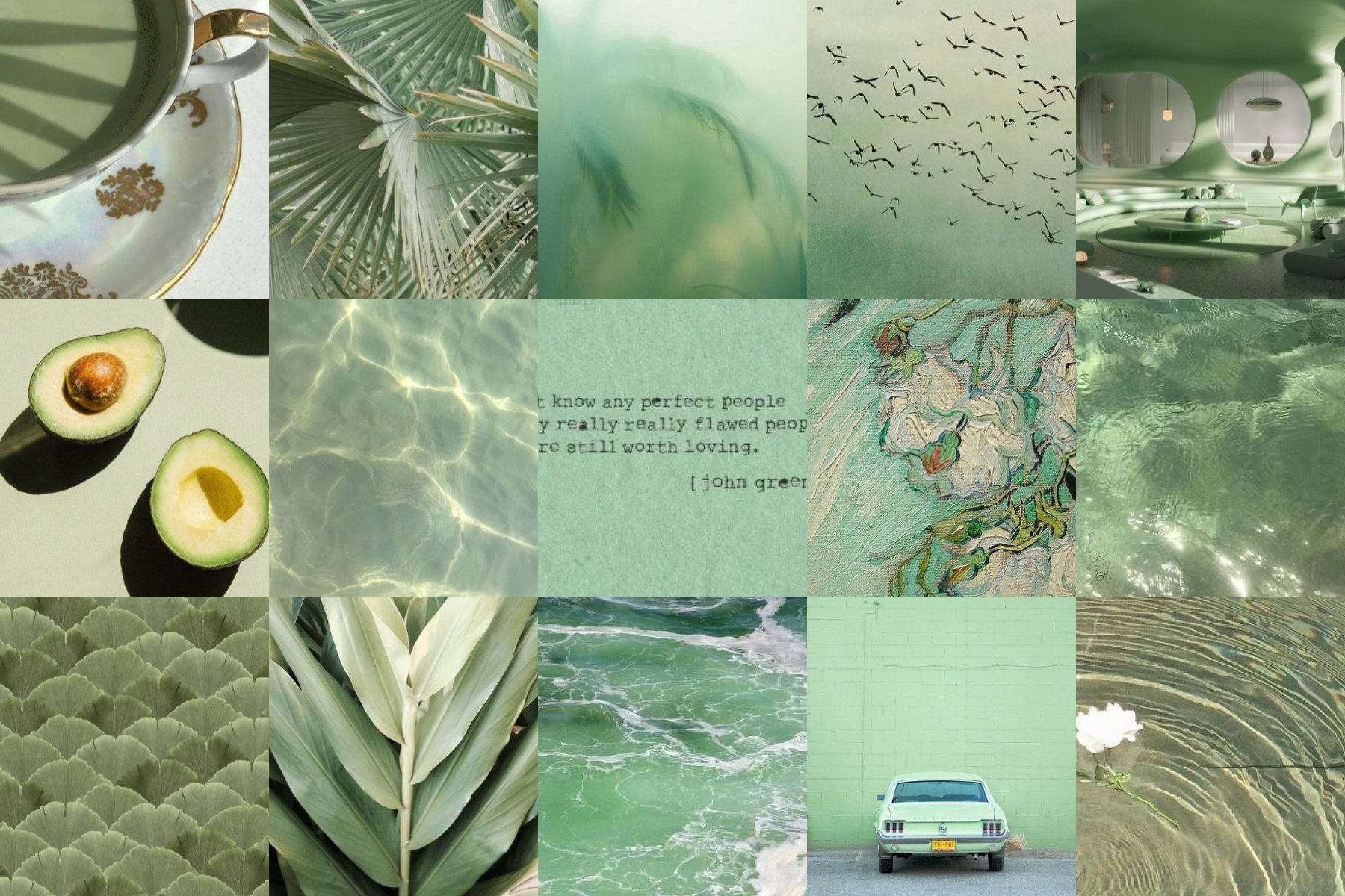 Sage green themed wall collage kit. Etsy. Sage green wallpaper, Sage green walls, Green aesthetic