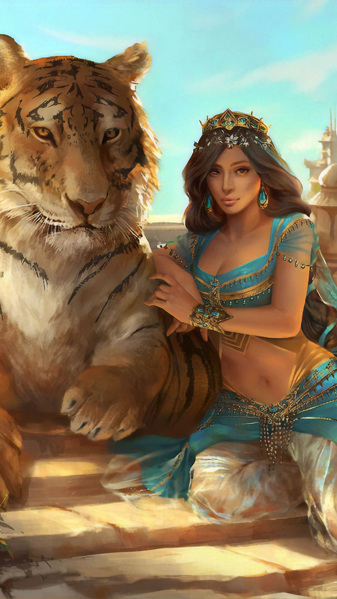 Jasmine with Lion Wallpaper Download