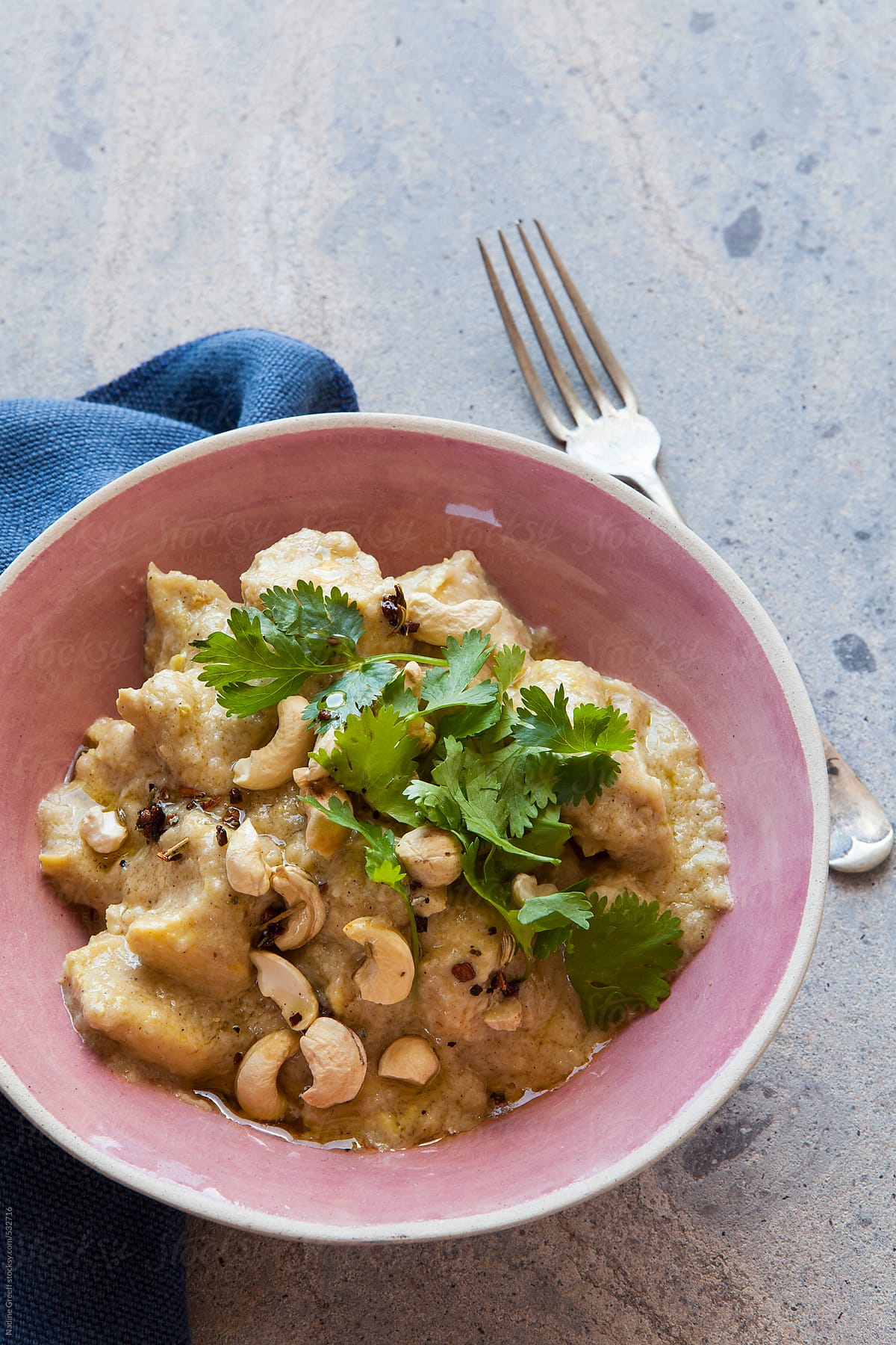 Indian curry dish creamy cashew chicken Murgh Shahi Korma