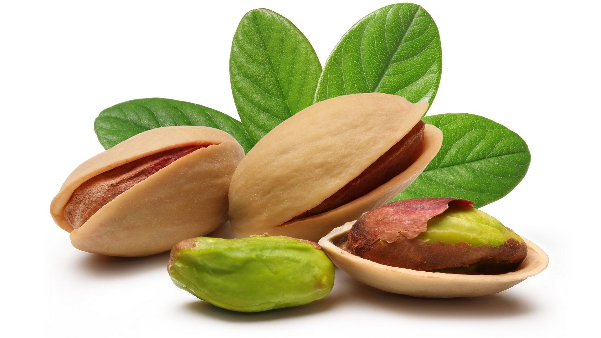 Pistachio Nuts with leaves