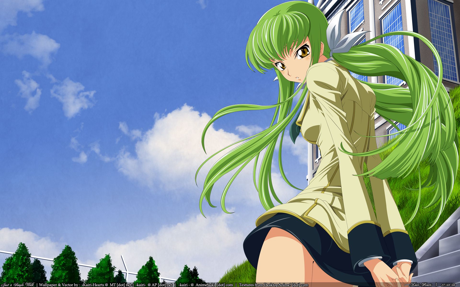 Download C.C. from Code Geass in a mesmerizing anime wallpaper Wallpaper