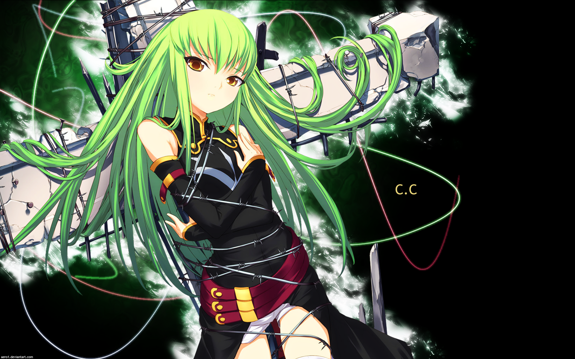 C.C, code geass, cool, anime girl, cc, HD wallpaper