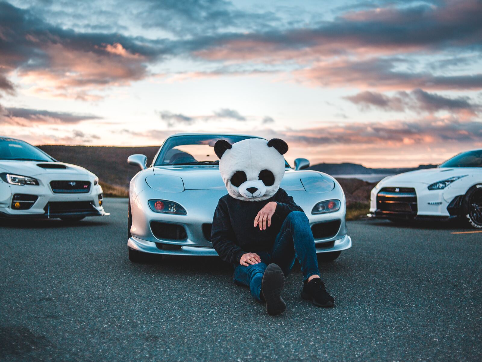 Panda Boy With Cars 5k 1600x1200 Resolution HD 4k Wallpaper, Image, Background, Photo and Picture
