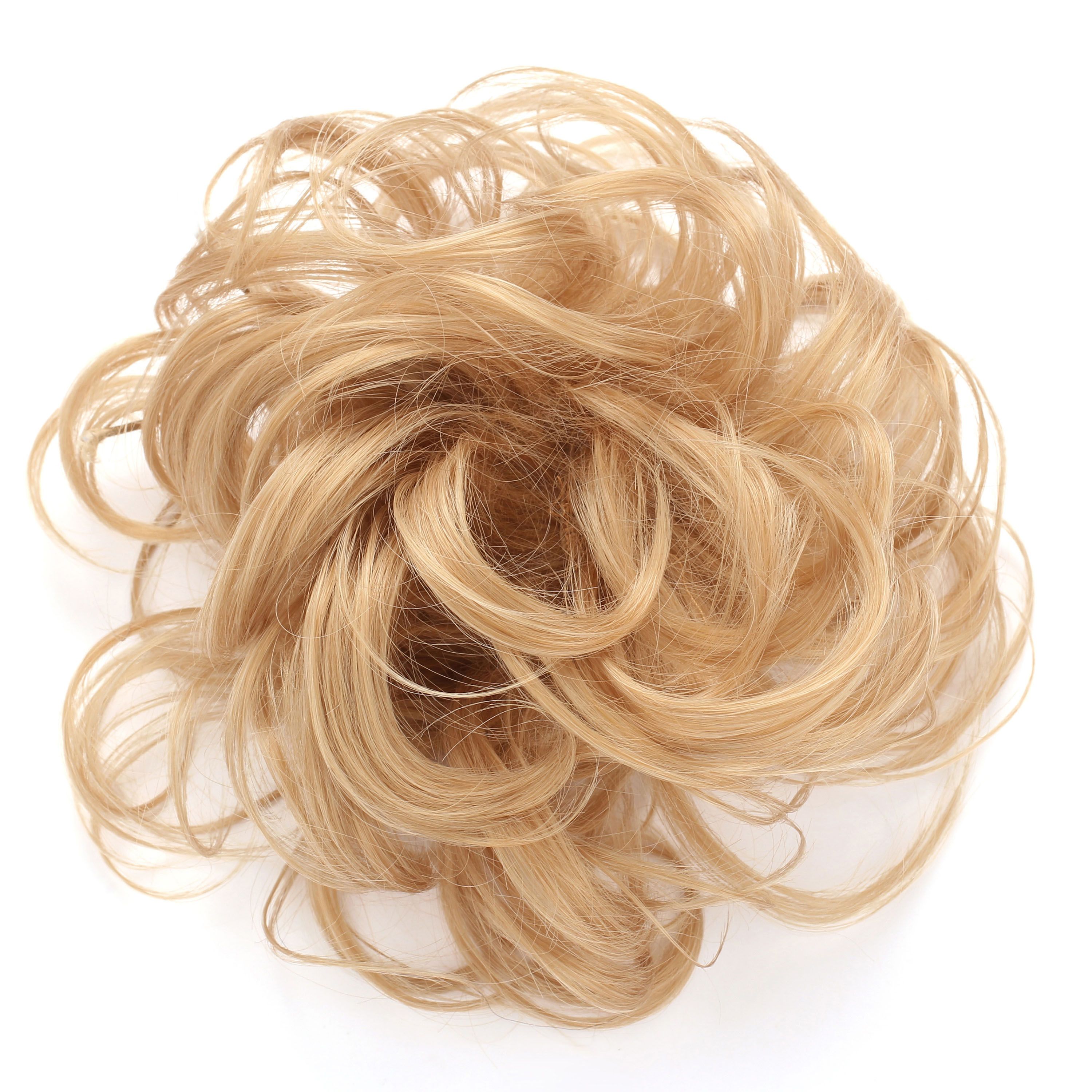 OneDor Synthetic Messy Hair Bun Extension Chignon Hair Piece (25#-Light Golden Blonde)