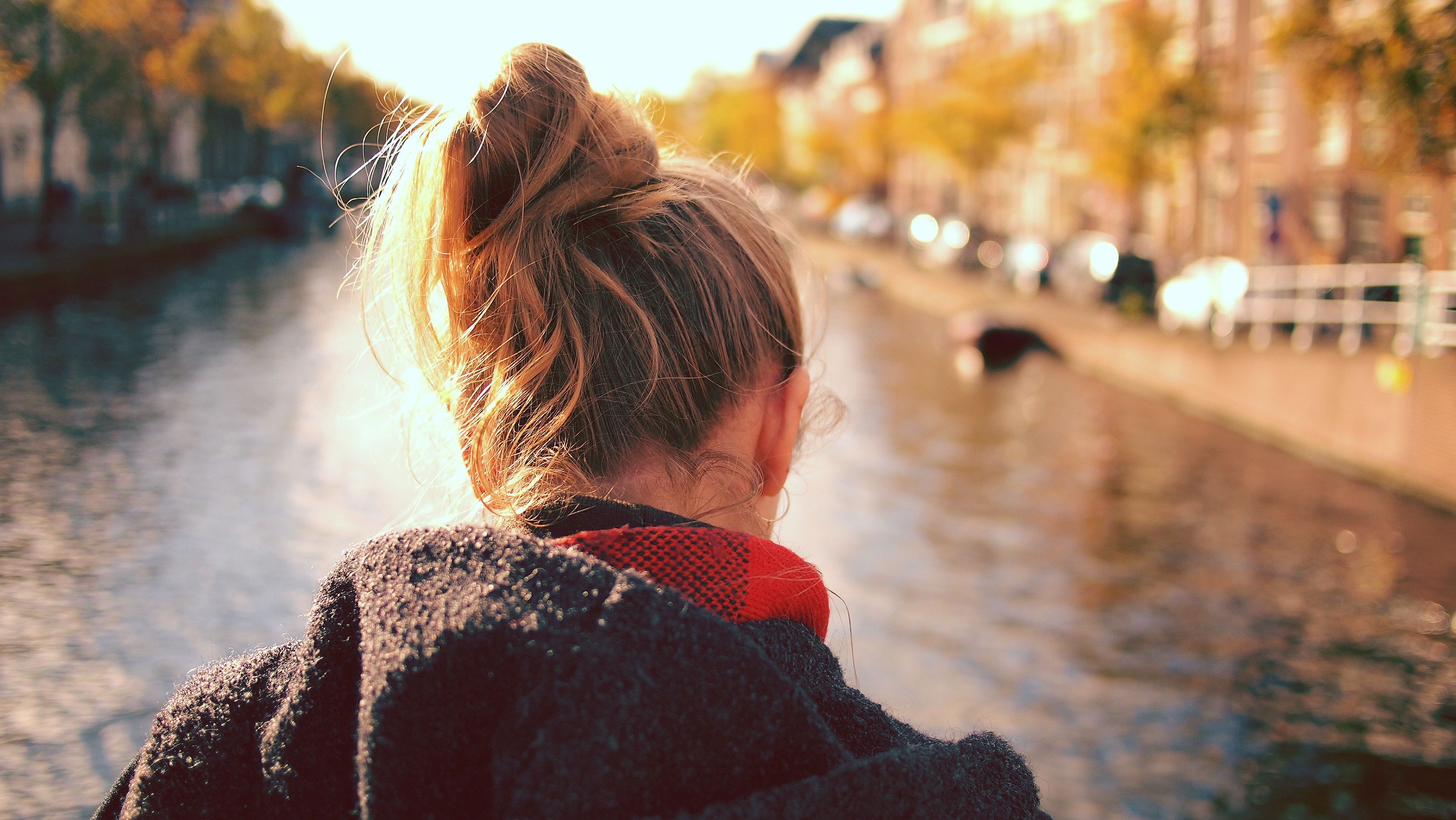 3800x2141 #person, #hair, #woman, #outlook, #city, #portrait, #river, #blonde, #holiday, #girl, #tour, #lifestyle, #sunny, #hoodie, #lady, #messy bun, #female, #city trip, #Public domain image, #young, #water