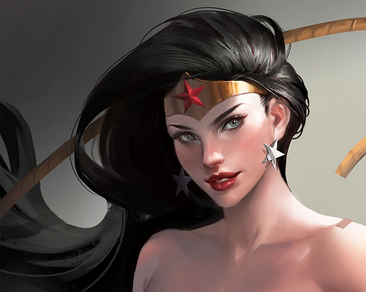 Desktop Wallpaper superheroes Brunette girl Wonder Woman hero Hair