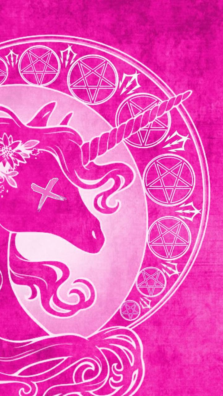 Pink Goth Unicorn wallpaper