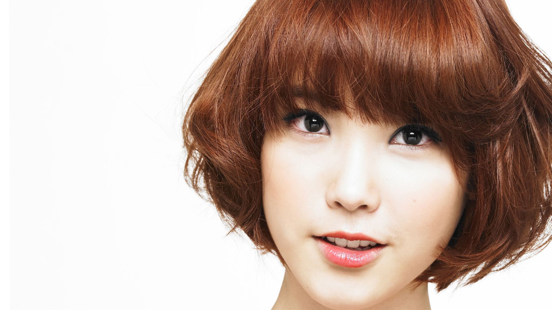 Women, Asians, Korean, K Pop, Simple Background, Faces, White Background, Bangs Wallpaper