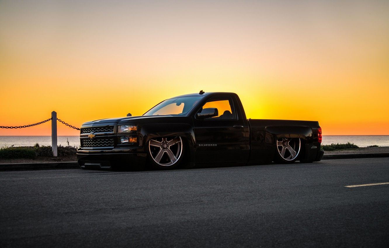 Wallpaper car, Chevrolet, pickup, tuning, Chevy, stance, Silverado image for desktop, section chevrolet