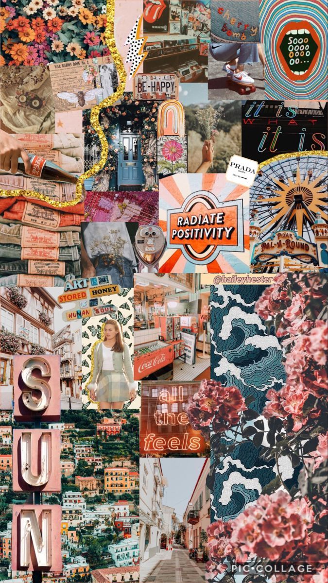 S P R I N G S U N R I S E• collage. Vintage collage, Aesthetic collage, Spring wallpaper