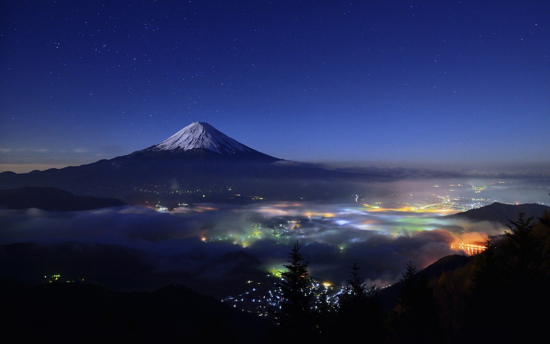 Mt Fuji Wallpaper Night HD Wallpaper