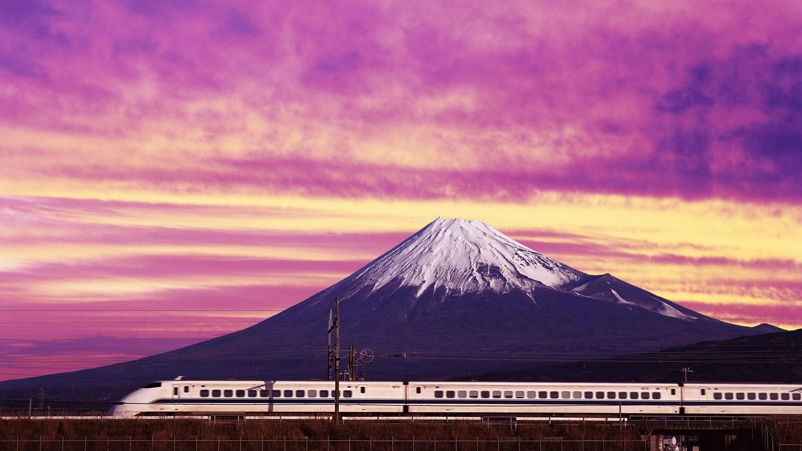 Shinkansen Bullet Train and Mount Fuji