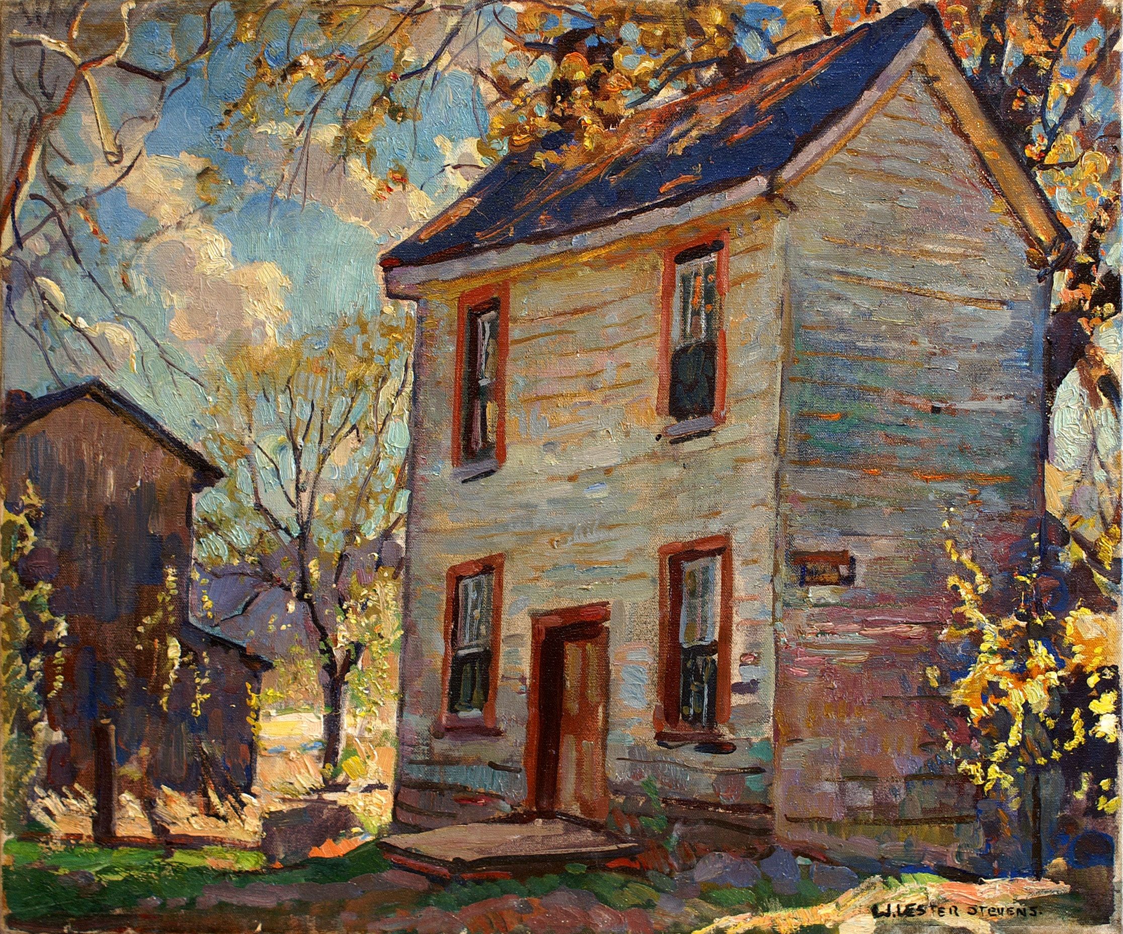 paintings trees buildings cottage 2232x1856 wallpaper High Quality Wallpaper, High Definition Wallpaper