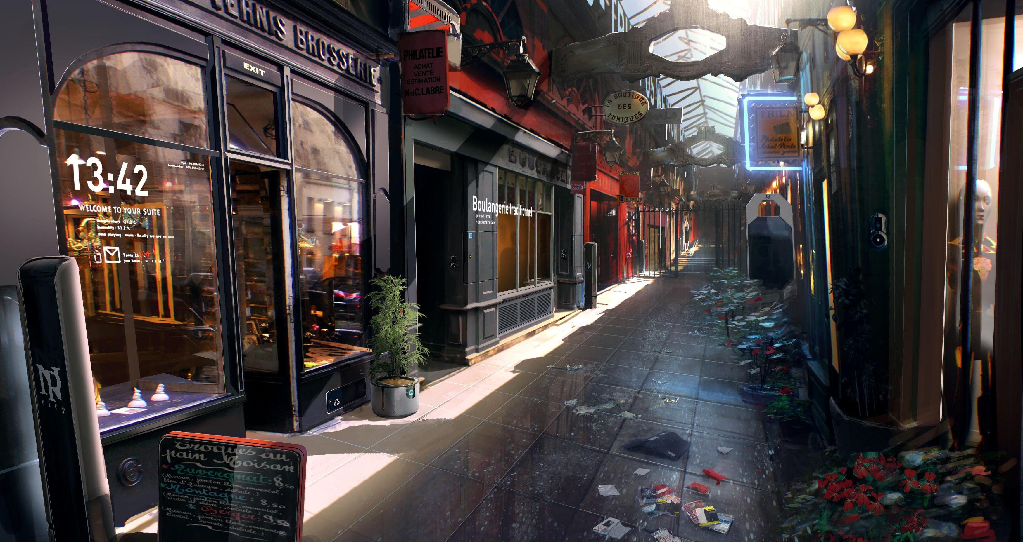 Future Asian Alleyway Render HD wallpaper