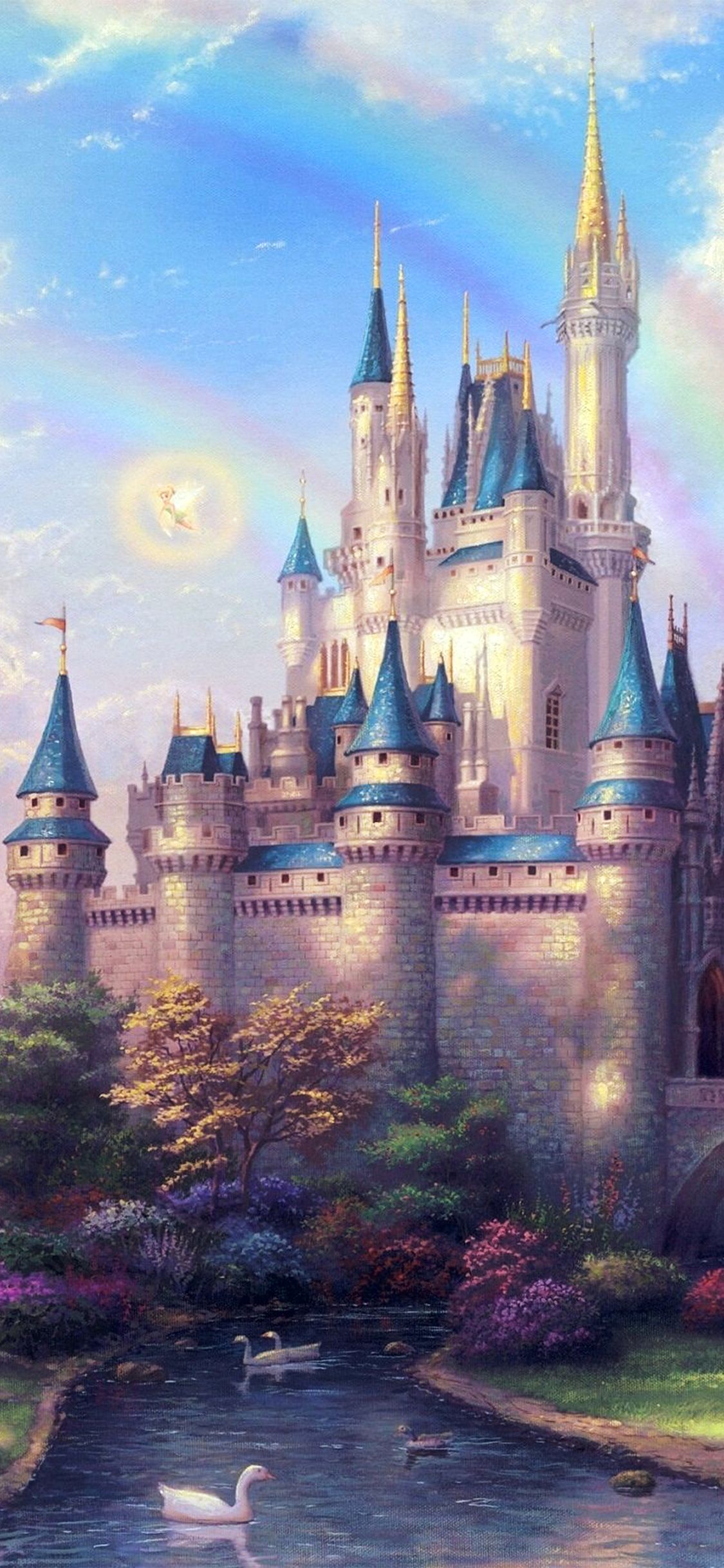 iPhone X wallpaper. fantasy castle illustration cute disney