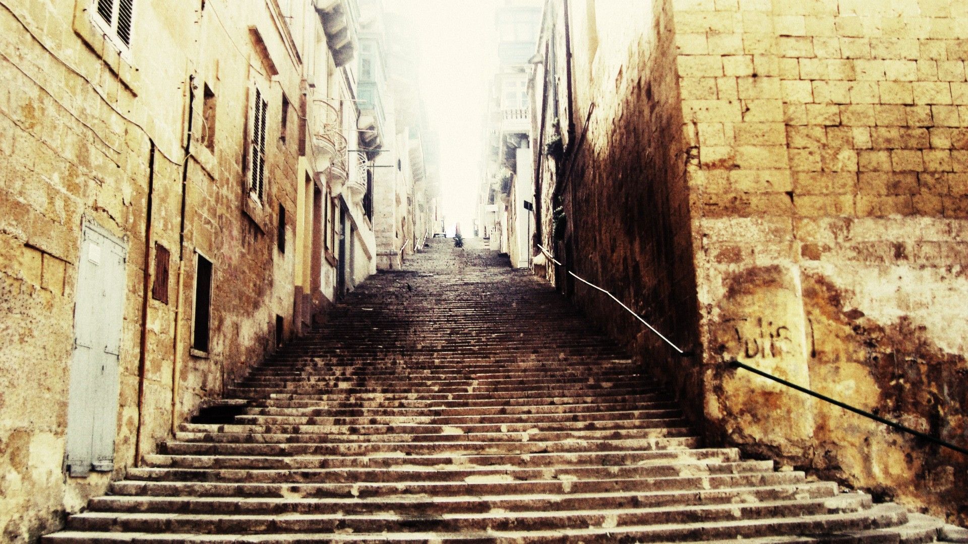 landscapes, streets, towns, ancient, Alley, stairs, alleyway wallpaper