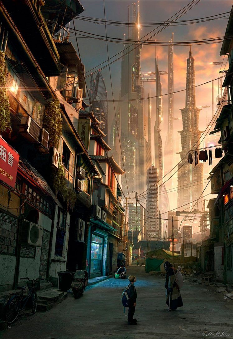 futuristic, Skyscraper, China, Asia, Futuristic city, Artwork, Street, Alleyway, Cyberpunk Wallpaper HD / Desktop and Mobile Background