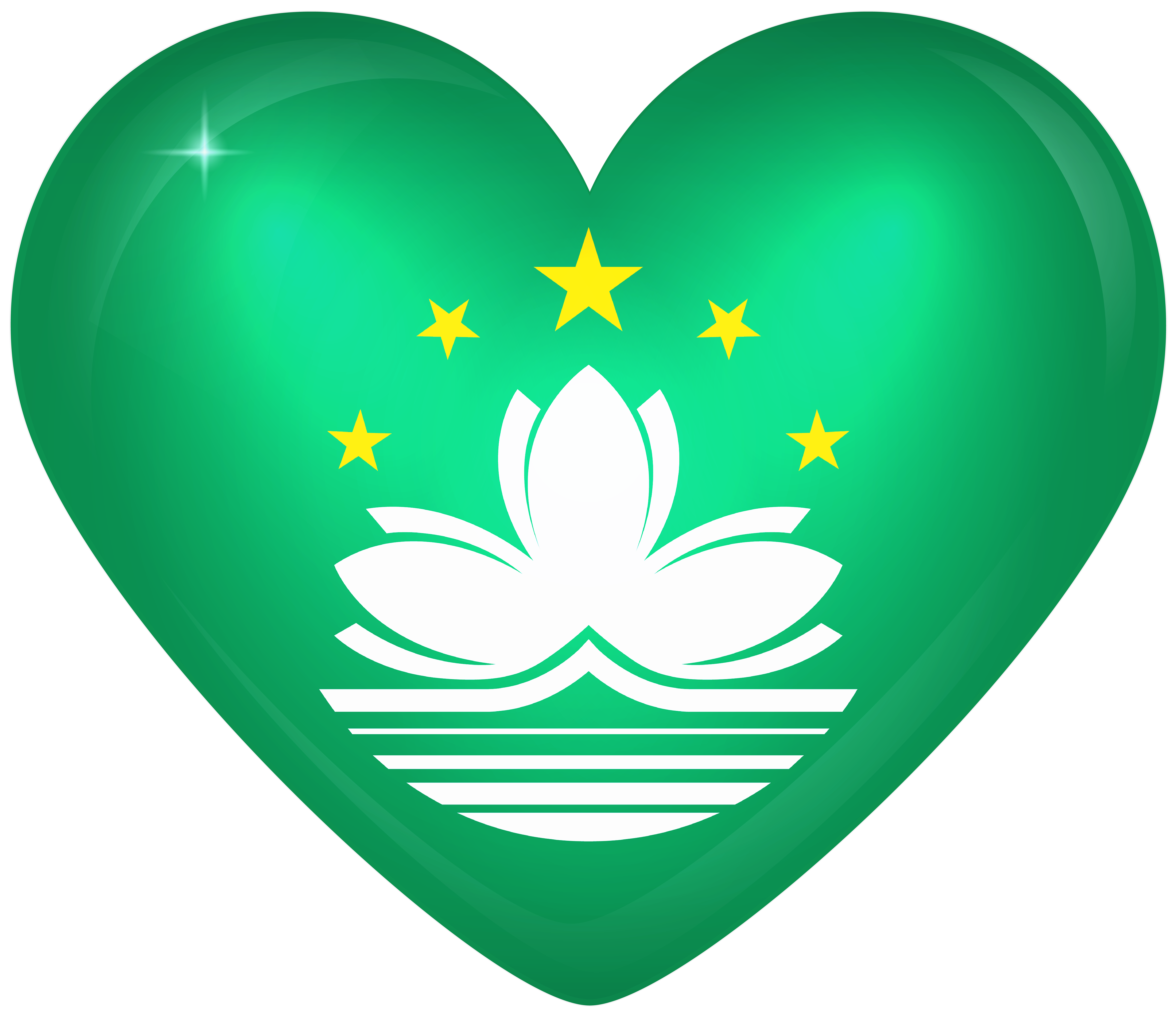 Macau Large Heart Flag Quality Image And Transparent PNG Free Clipart