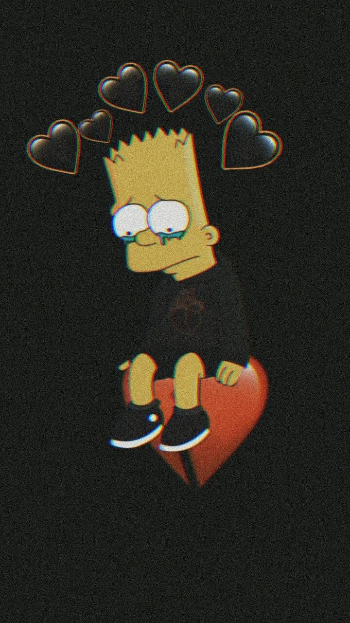 Broken Heart Sad Bart Simpson Wallpaper