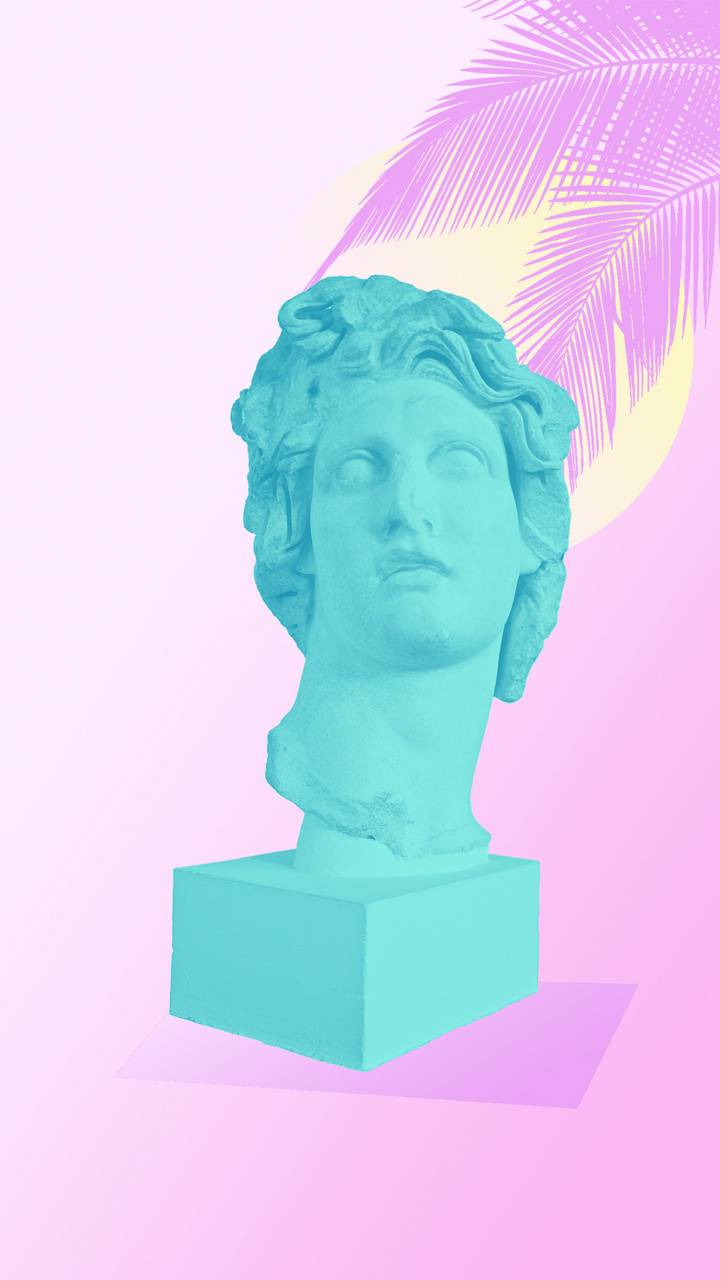 helios statue vaporwave