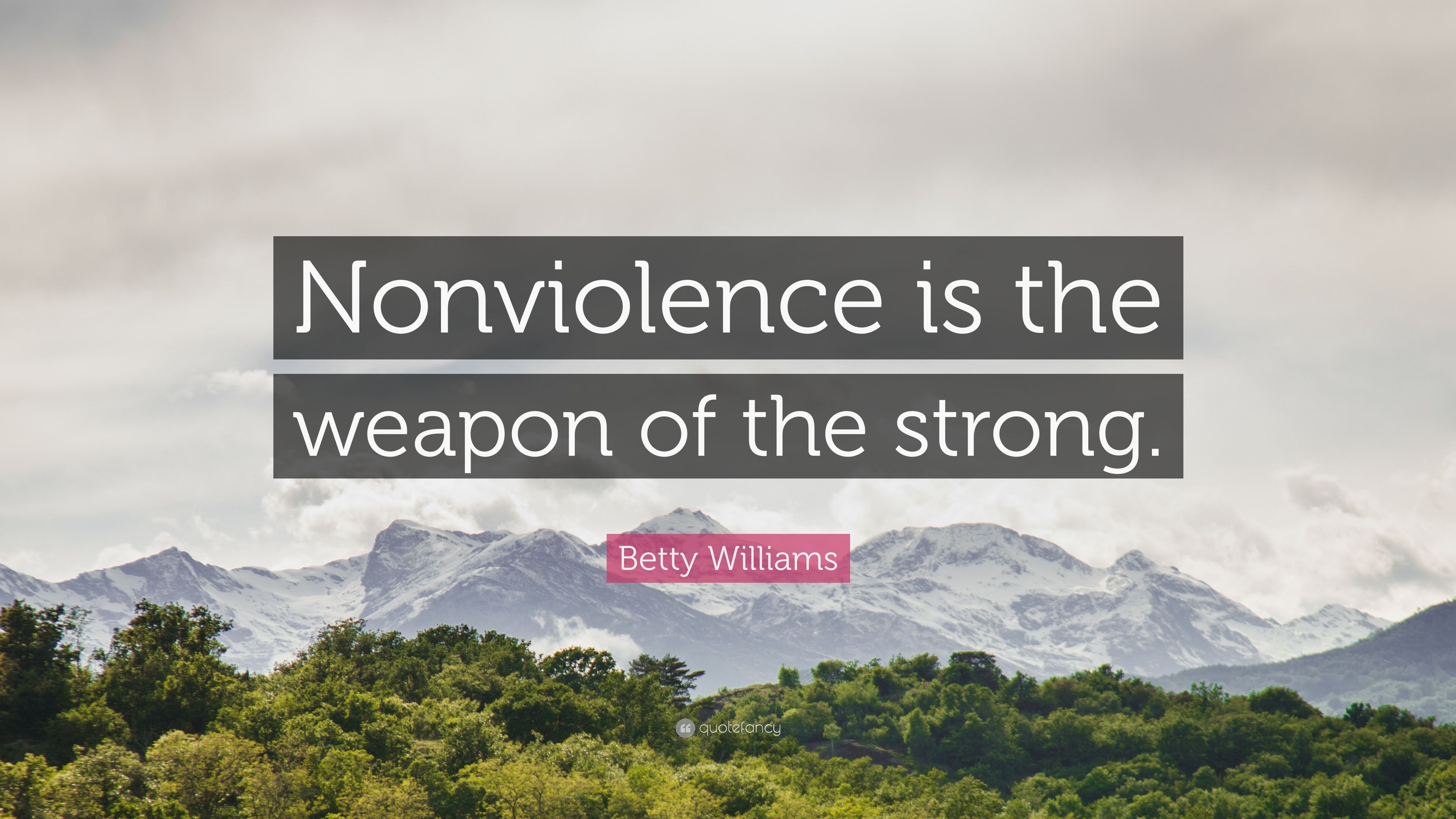 Betty Williams Quote: “Nonviolence is the weapon of the strong.” (7 wallpaper)