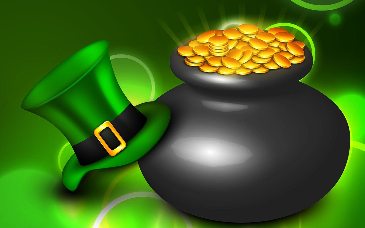 st patricks day background pot of gold