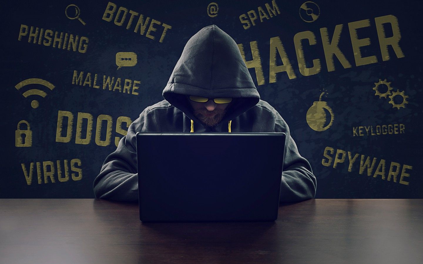 Hacker 4K Wallpaper, Laptop, Hoodie, Modern, Malware, Cyber security, 5K, Technology