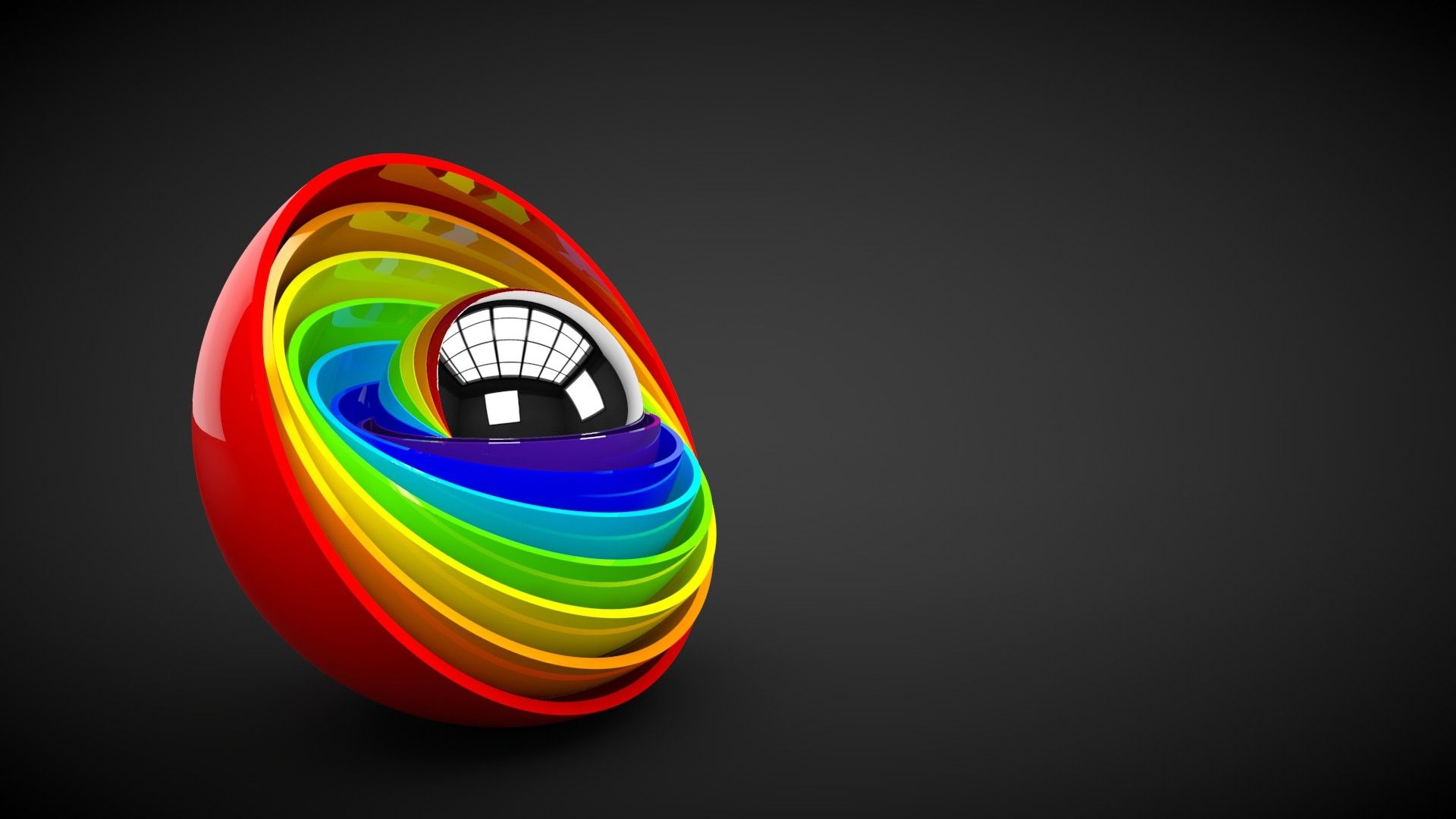 Wallpaper, form, ball, colorful, rainbow 1920x1080