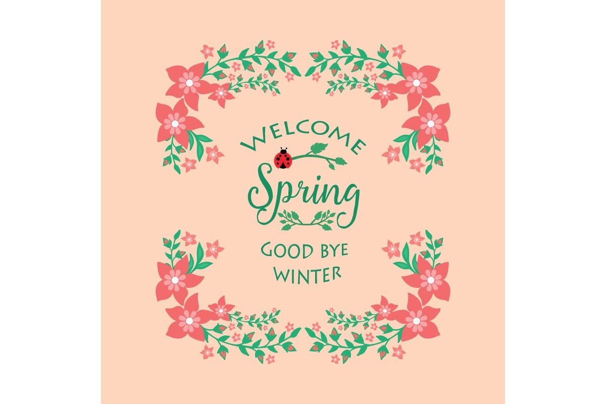 Greeting Card Welcome Spring Design (Graphic) by stockfloral · Creative Fabrica