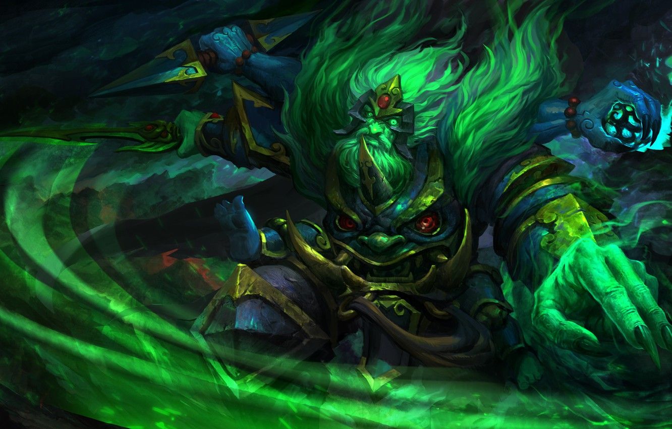 Wallpaper weapons, beauty, art, claws, green, Dota Ostarion, Wraith King image for desktop, section игры