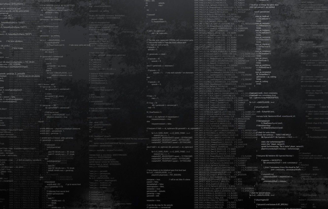 Wallpaper Dark, Doom, Code, Programming image for desktop, section минимализм