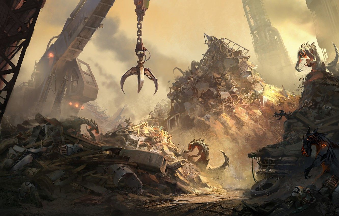 Wallpaper dump, scrap, creature, Junkyard Environment, Disney Marvel Playmation image for desktop, section фантастика