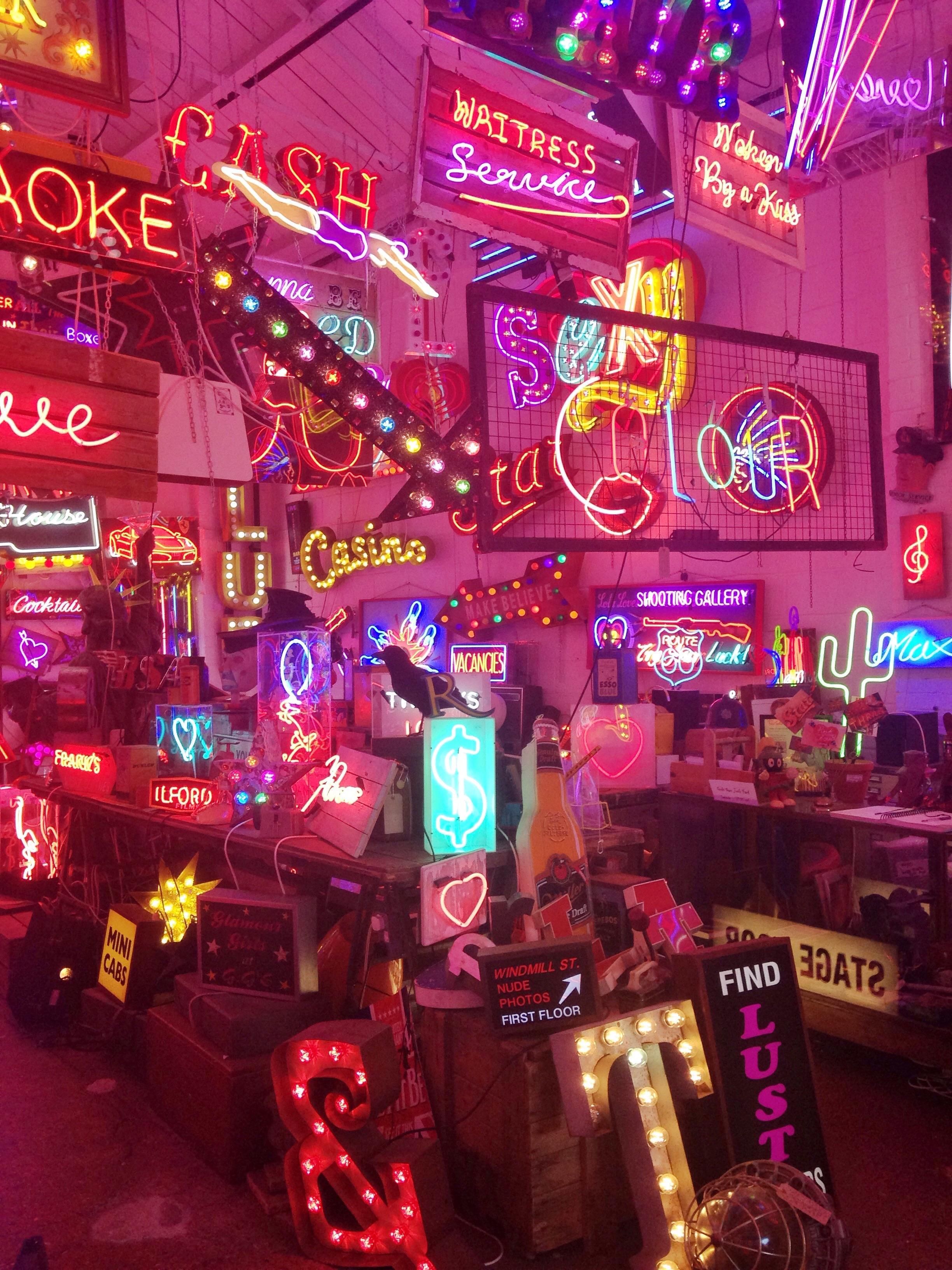 God's Own Junkyard. Wallpaper iphone neon, Neon aesthetic, Picture collage wall