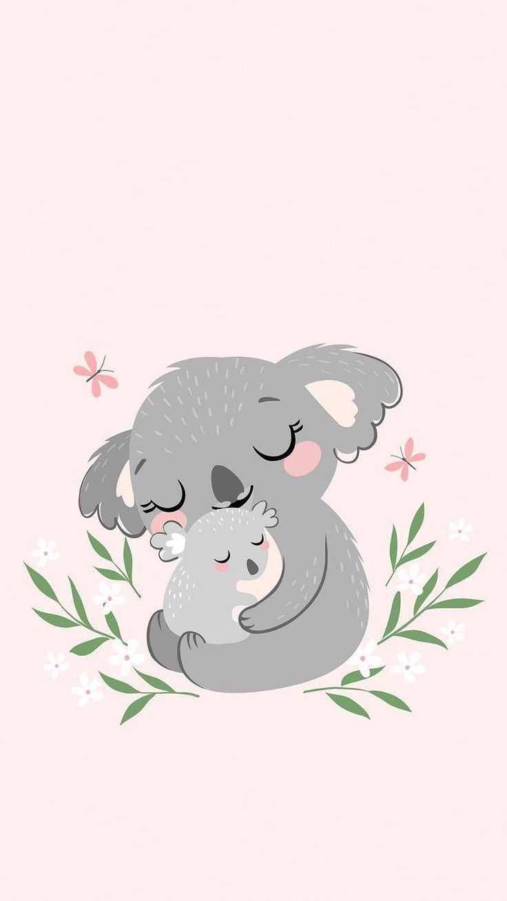 Cute Koala Love. Koala drawing, Koala illustration, Cute cartoon wallpaper