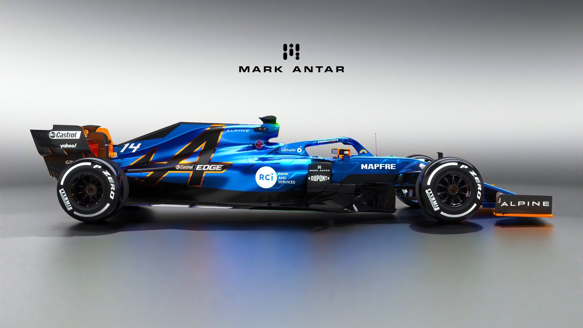 Mark Antar Design F1 will be rebranded as Alpine F1 for the 2021 season! Here's my take on a 2021 Alpine F1 livery using the brand's original colours!