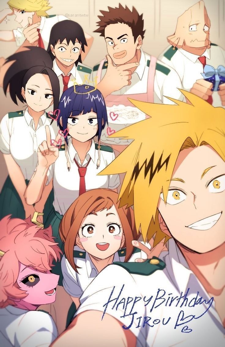 Boku no hero academia.. Kyoka Jirou.. Kaminari Denki.. Mina Ashido.. Ochako Uraraka. My hero, Boku no hero academia, Anime