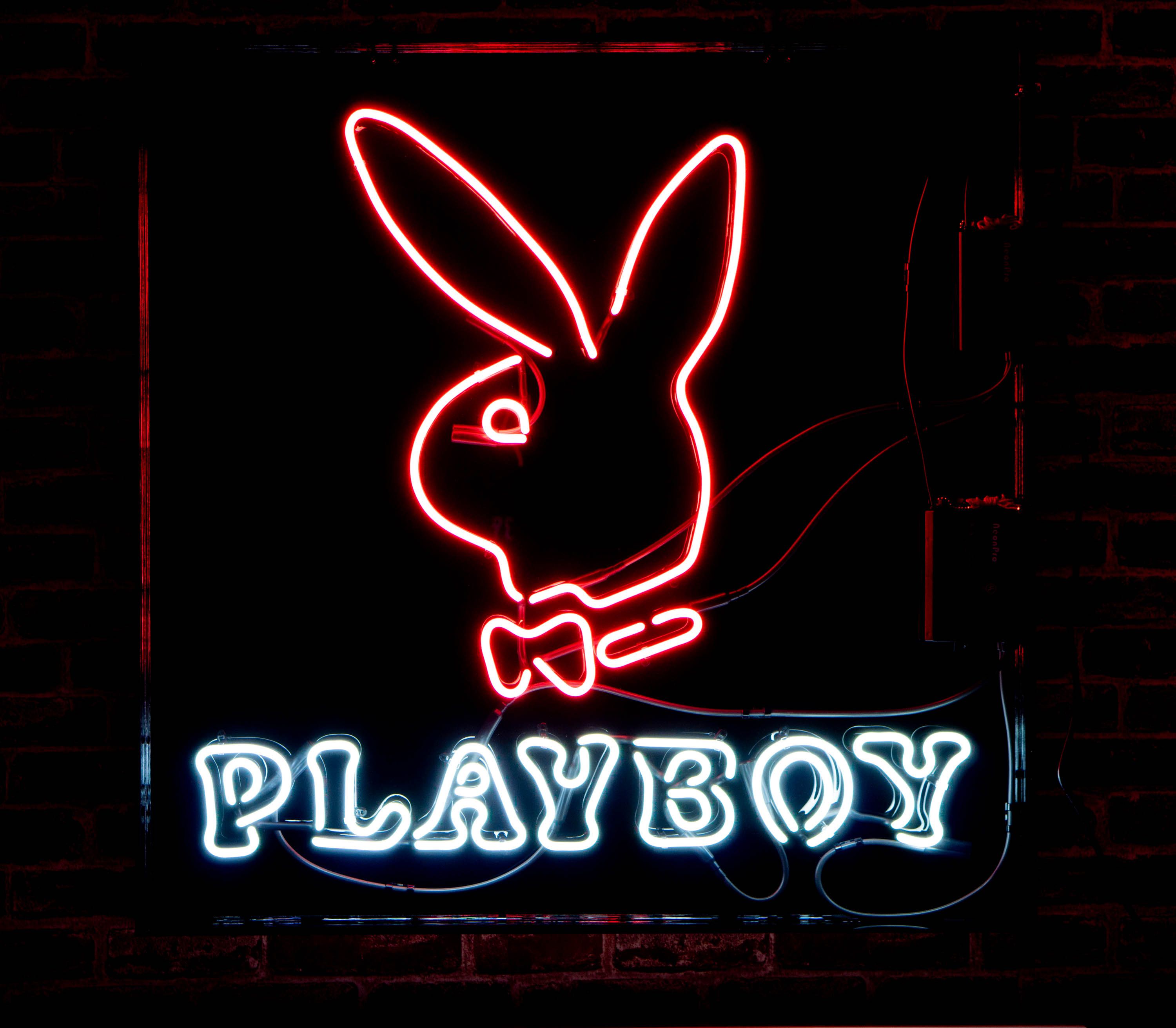 Download Playboy Logo Pink Neon Sign Wallpaper