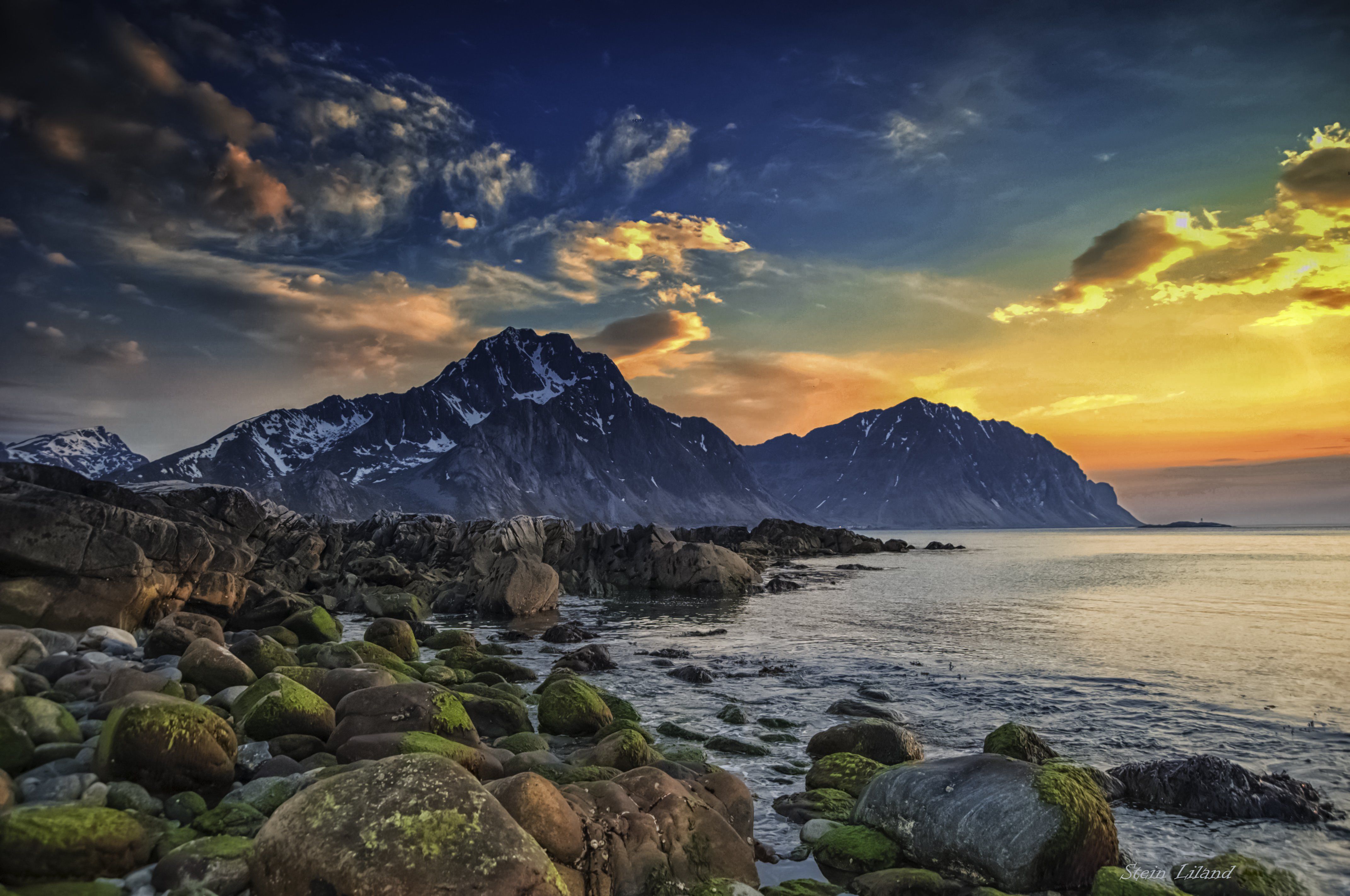 spring, Sea, Sky, Arctic, Scandinavia, Norway, Lofoten, Islands, Mountain, Boulders, Seashore Wallpaper HD / Desktop and Mobile Background
