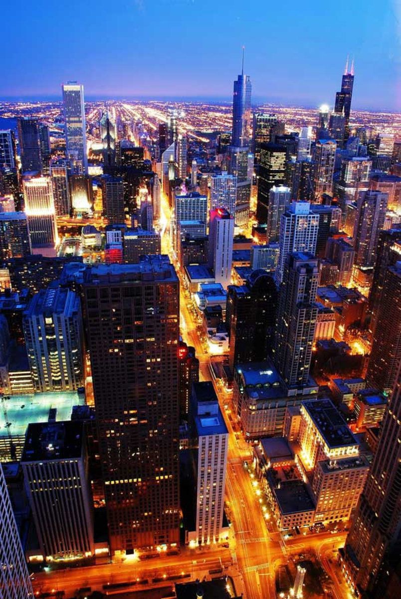 Chicago By Night Wall Mural. Murals Your Way