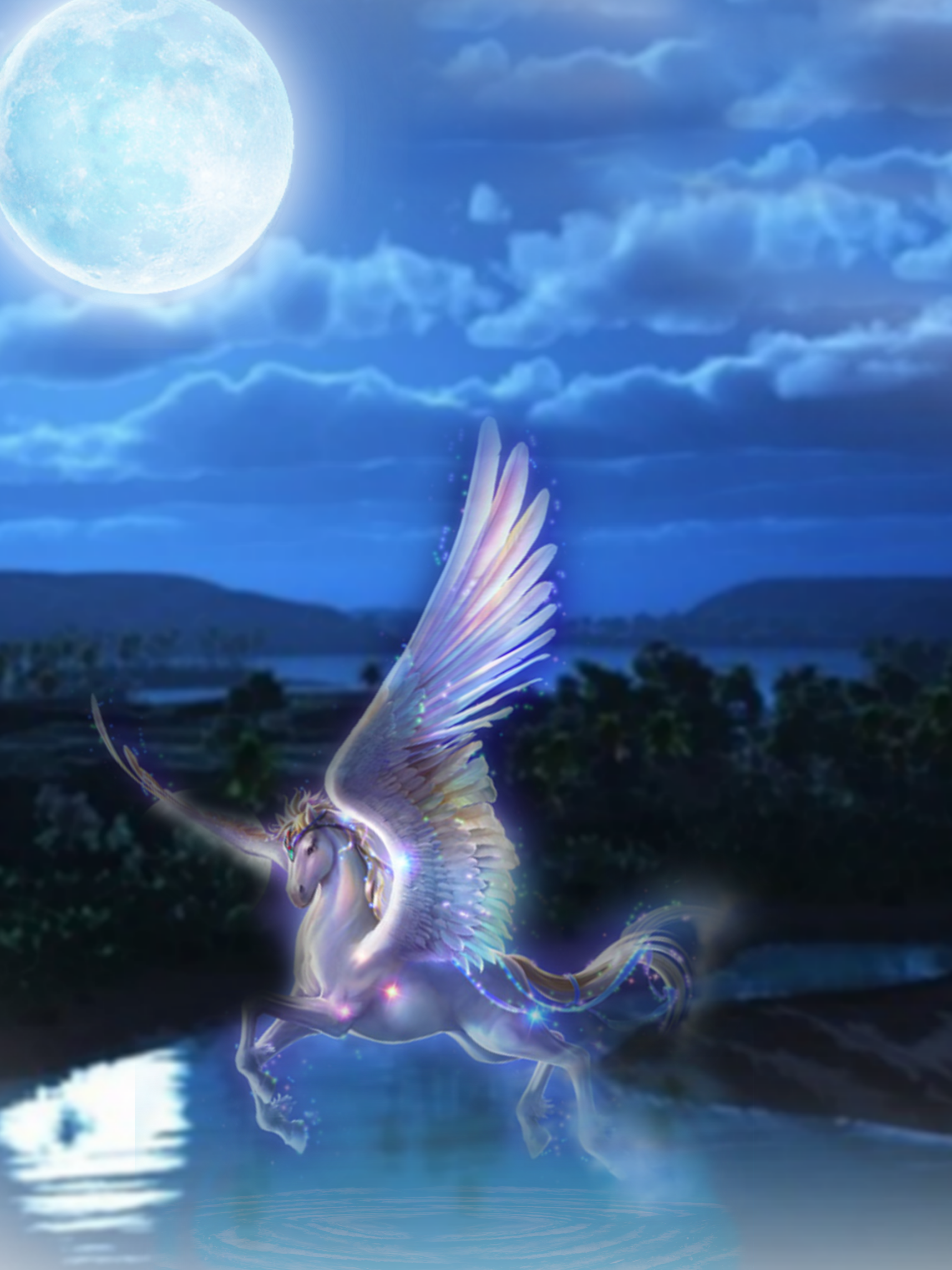 Moonlight Unicorns Wallpaper