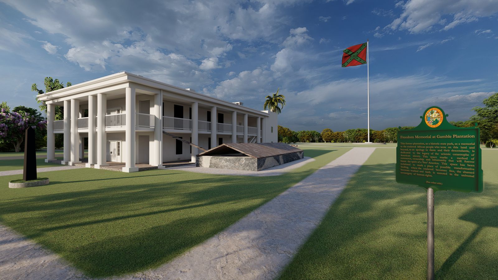 Here's the slave memorial I have imagined for Florida's Gamble Plantation